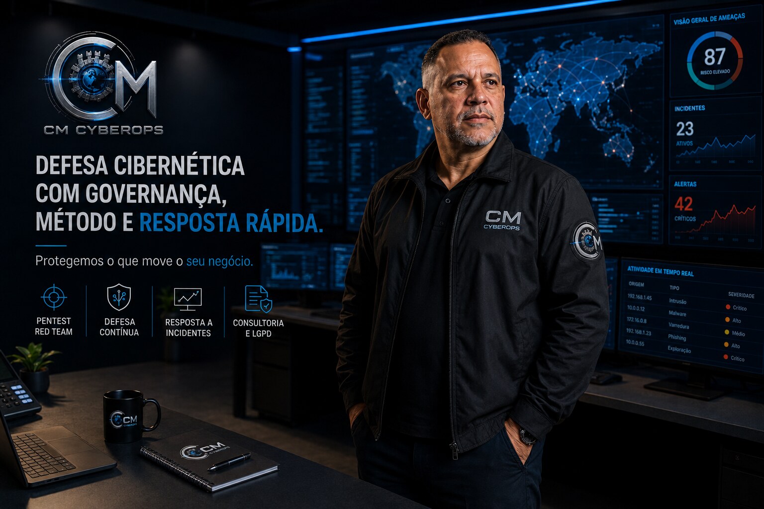 Logo e identidade da CM CyberOps